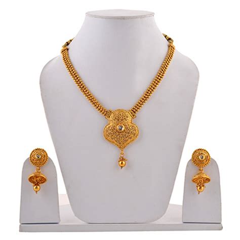 Gold Plated Necklace Set Purity 18crt 20crt 22crt Color Golden