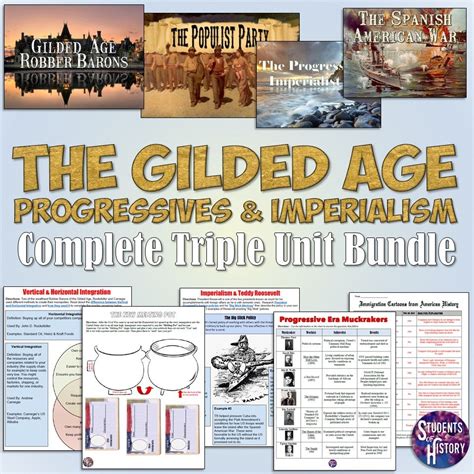 Gilded Age Progressive Era And American Imperialism Bundle Activities And Lesson Plans For 3