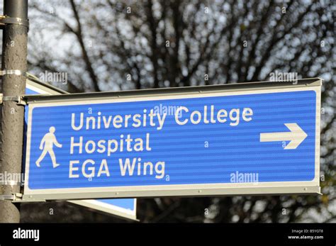 University College Hospital Sign London England Uk Stock Photo Alamy
