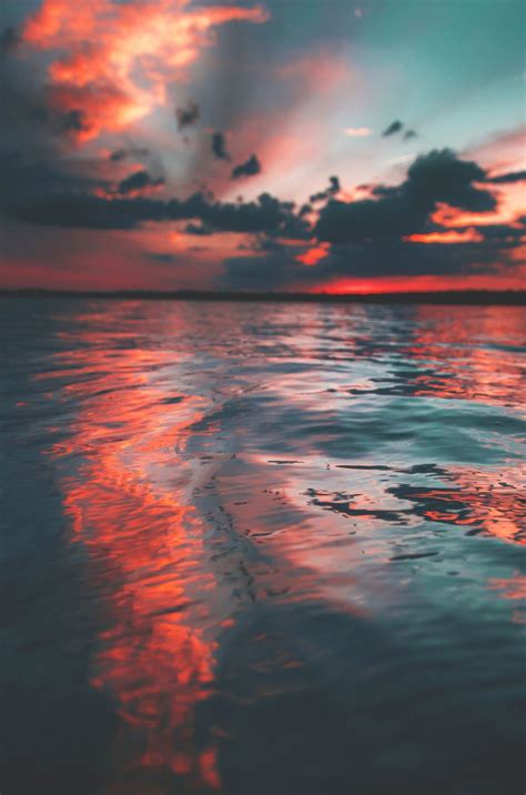 1271x1920 Sunrise Glorious Ocean Red Sunset Hd Live Wallpaper