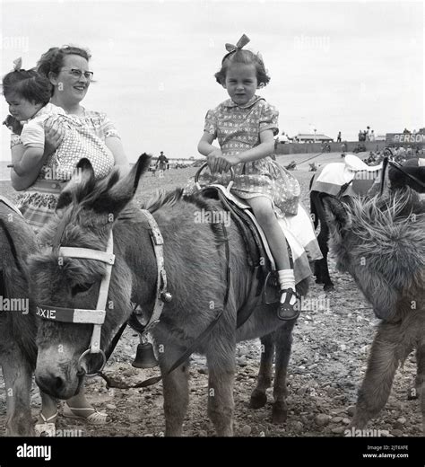 1959 Historical Donkey Ride A Young Girl On A Donkey Dixie Mother
