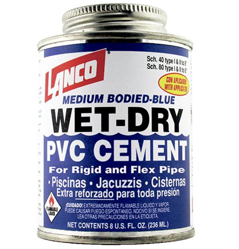 Pvc glue doesn't have a direct contact with water unless excessive amount is used, pre dry the applied glue for a minute or half just like rubber solutions to get faster finishing, in case excessive amount is used which might overflow inside the pipe, that takes a lot of time to cure as that forms blob, and the. Wet-Dry PVC Cement