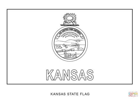Flag Of Kansas Coloring Page Free Printable Coloring Pages