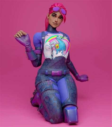 Fortnite Girl Brite Bomber Doing A Cute Pose Optimus Prime Wallpaper