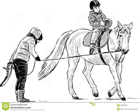 Horse Riding Lessons Stock Vector Image 53380459