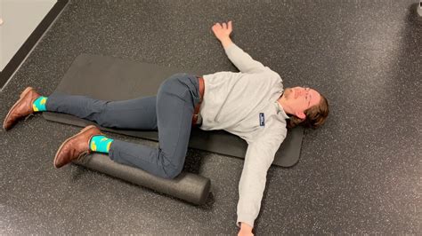 Side Lying Thoracic Rotation With A Foam Roller Youtube