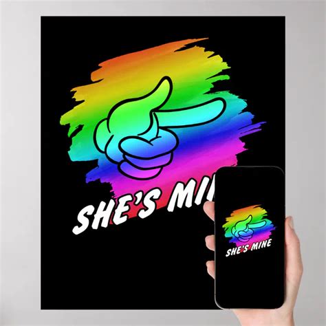 lesbian couple im hers shes mine lgbt matchings poster zazzle