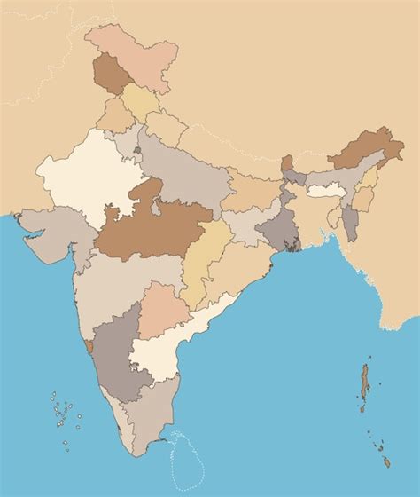 Premium Vector Political Map Of India With States Union Territories
