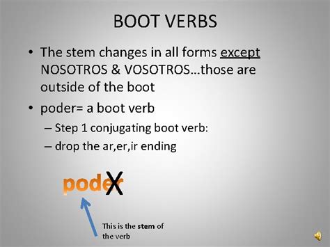 Boot Verbs Boot Verbs The Stem Changes In