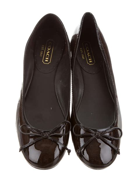 Coach Patent Leather Ballet Flats Shoes Cch22063 The Realreal