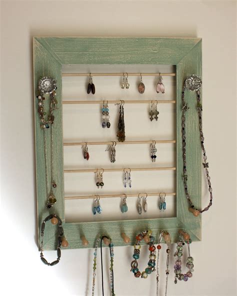 Wall Mount Jewelry Holder Organizer Rustic Style By Onthewallusa