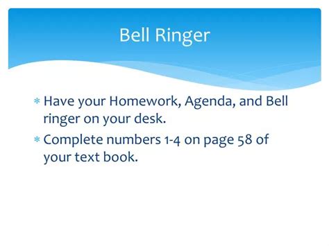 Ppt Bell Ringer Powerpoint Presentation Free Download Id6947552