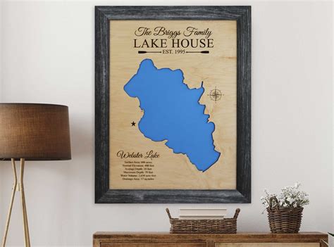 Hauser Lake Idaho Lake House Décor Cabin Art Custom Map Ts T