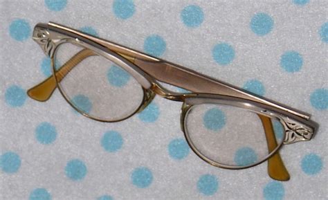 1940 s retro cateye eyeglasses metal etched style rite