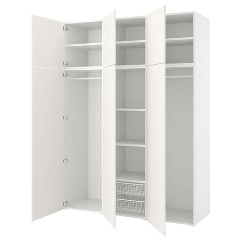 Platsa Wardrobe W 6 Doors Whitefonnes White 180x57x241 Cm Ikea