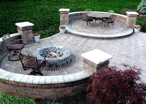 Outdoor Patio Stone Fireplace Cool Fire Pit Designs Backyard Rustic
