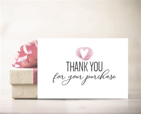 Pdf Thank You For Your Purchase Tag Printable Card Notelets Etsy