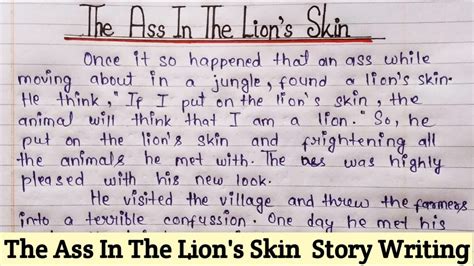 The Ass In The Lions Skin Story Writing The Ass Got Lion Skin Moral Story The Lion Skin Story