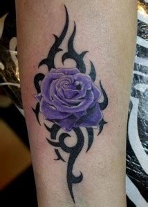 Purple rose tattoos that you can filter by style, body part and size, and order by date or score. 26 Beautiful Tribal Rose Tattoos