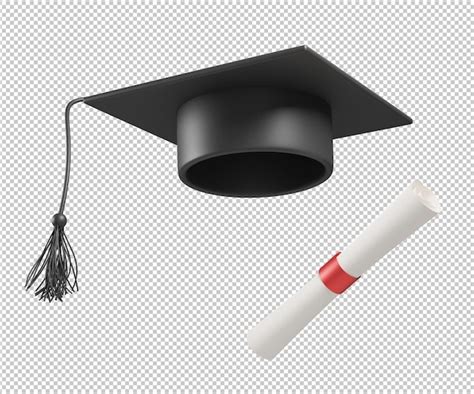 Premium Psd 3d Rendering Of Book And Graduation Cap Hat
