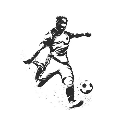 Premium Vector Silhouette Soccer Player Kicking A Ball