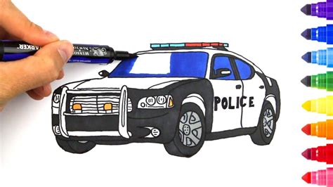 How To Draw A Police Car Drawing For Kids Youtube