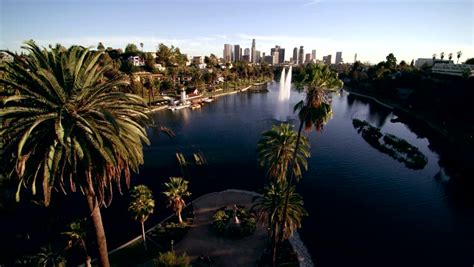 View Of Echo Park Lake Stock Footage Video 100 Royalty Free 12784196