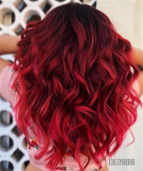 Red Balayage Haarfarbe Rot Einzigartige Haarfarbe