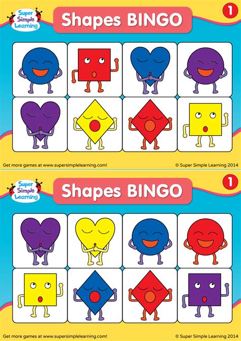 Shapes Bingo 1 Super Simple
