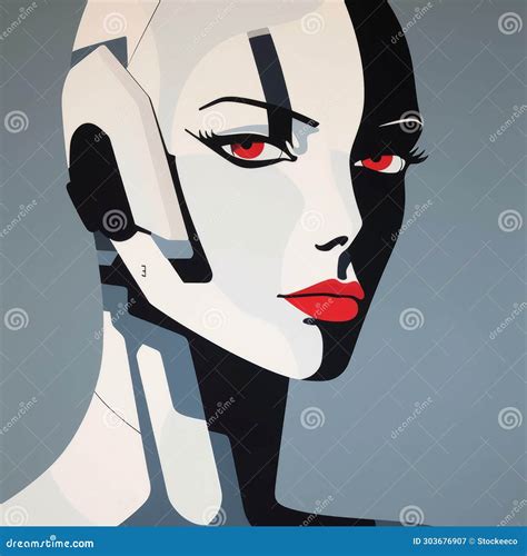 Futuristic Femme Fatale A Bold And Elegant Robot Soldier Painting