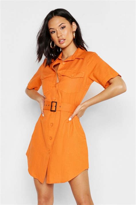womens linen belted shirt dress orange 6 bodycon fashion shirt dress belted shirt dress