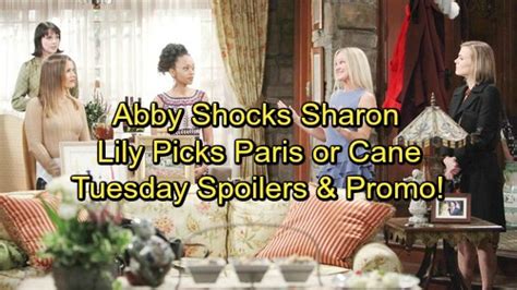 The Young And The Restless Spoilers Tuesday January 9 Abbys Party Shocker Lily Decides