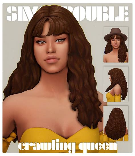 Crawling Queen By Simstrouble Sims Hair Sims 4 Sims 4 Curly Hair