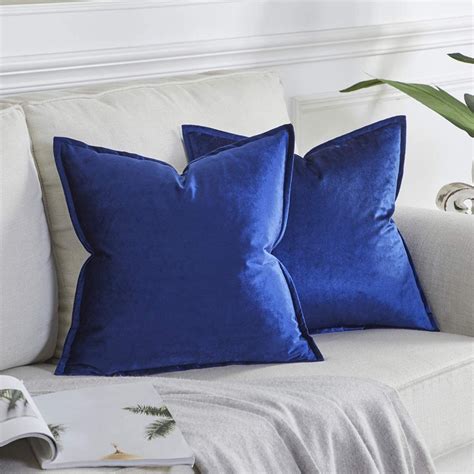 Gigizaza Navy Blue Velvet Decorative Throw Pillow Covers