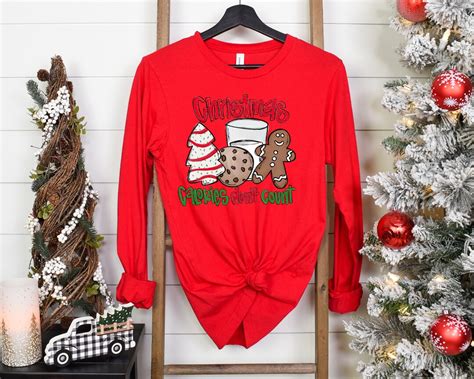 christmas calories don t count shirt cookie christmas tee for girls and women cookies and milk