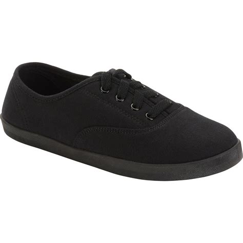 Womens Canvas Lace Up Shoe Wide Width