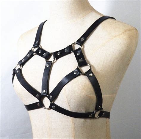 leather harness bra erotic lingerie sexy leather bra etsy