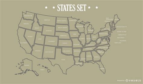 Usa States Map Design Vector Download