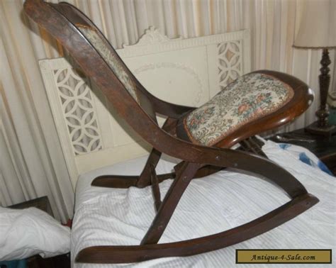 An unusual construction, which will add a truly modern character to the space. Vintage Wood Folding Rocker Rocking Chair Antique Beautiful Ornate for Sale in United States