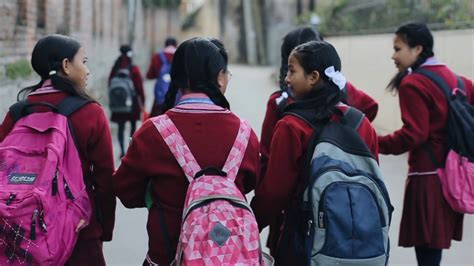 Kathmandu Nepal 14 November 2019 A Group Of Nepalese Girls In