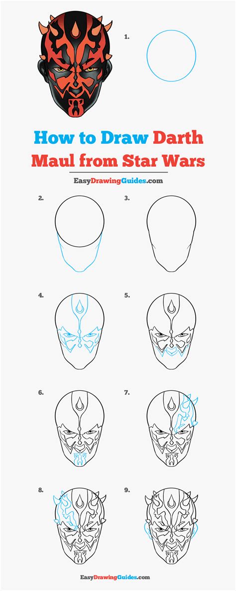 How To Draw Darth Maul From Star Wars Easy Step By Step Drawing Faces