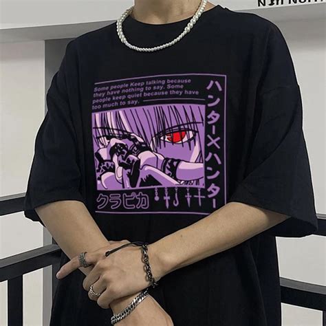 Japanese Anime Hunter X T Shirt Men Kawaii Cartoon Gothic Killua