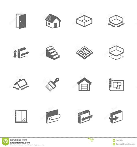 Simple Building House Icons Stock Vector Illustration Of Design Plan