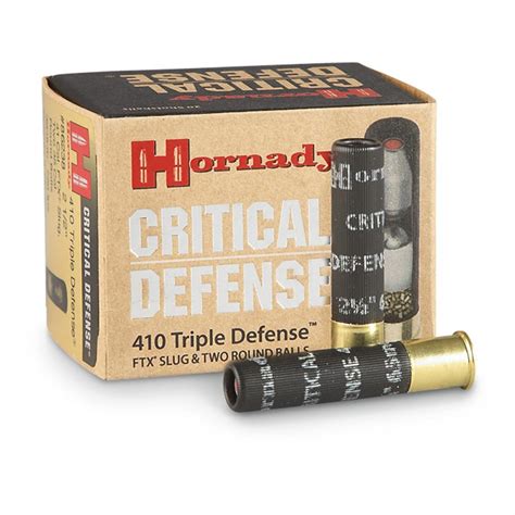 Hornady Critical Defense 410 Ftx Slug 2 Round Balls 20 Rounds