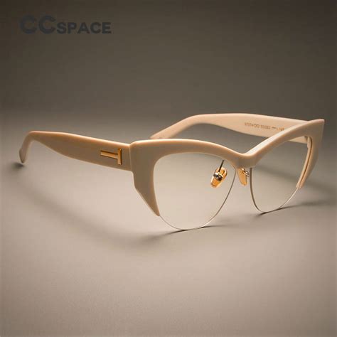 ccspace ladies cat eye glasses frames for women t rivet brand designer optical eyeglasses