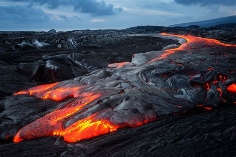 Surface Lava Flow At Hawaii Volcanoes National Park Hawaii Oc