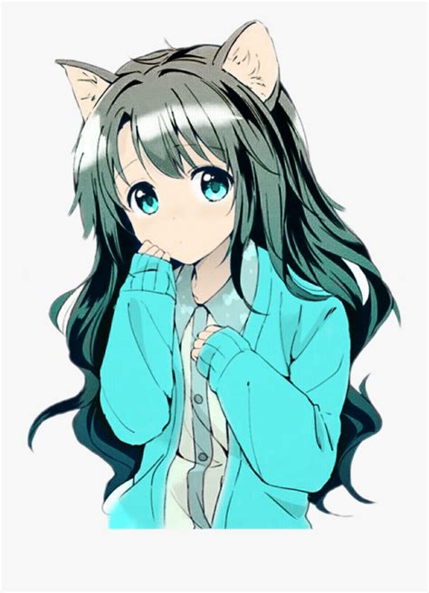 Transparent Cat Ears Clipart Anime Girl With Cat Ears