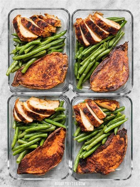 Remove the broccoli and chicken. Smoky Chicken and Cinnamon Roasted Sweet Potato Meal Prep ...