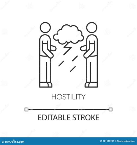 Hostility Pixel Perfect Linear Icon Stock Vector Illustration Of