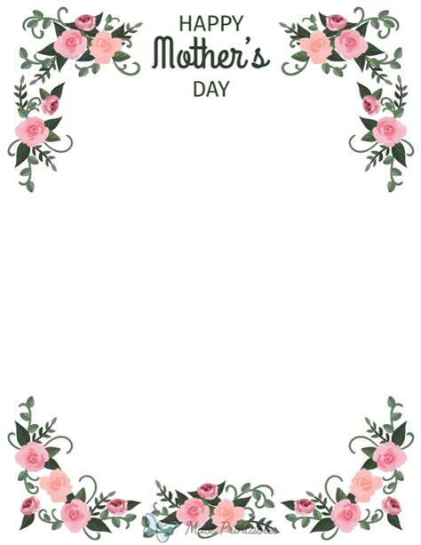 Printable Floral Mothers Day Page Border